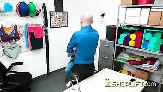 The detention room at a shop turns into a rough sex scene after the security guard decides to fuck.