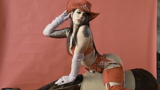 Petite Cowgirl Gina Valentina Rides Huge Cock
