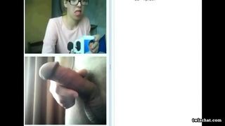 Videochat 85 Teens reaction to my sudden dickflash