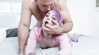 Tiny Pierced Teen Pounded by Huge Cock