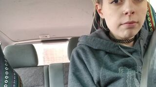 In public with vibrator and having an climax while driving