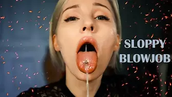 Stepsister gives Sloppy Bj and Takes Messy Cum-Shot