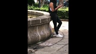 MONEY for SEX,Mexican Youngster on the Streets is Waiting for her Bf and I Pay Her! BUTT IN PUBLIC.