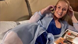Attractive Home-Made MILF Gets her Vagina Filled up with Spunk while Phone Talking