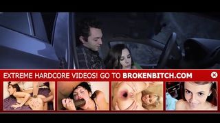 Crazy amateur couple gets nasty in the car