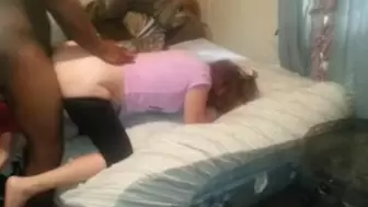 Sneaky country skank mounts while her bf drunk and sleep in other room
