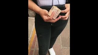 MONEY for SEX,Mexican Teenie is Waiting for her Bf and I Pay Her!BUTT IN PUBLIC,(Subtitled)VOL2