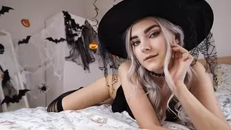 Sexy Horny Witch Gets Sperm Shot and Sucks Spunk - Eva Elfie
