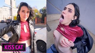 Spunk on me like a Pornstar - Public Agent PickUp Student on the Street and Pounded / Kiss Cat