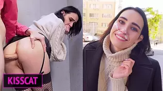 Risky Anal Sex with Cumshot Sperm Walk - Public Agent Pickup Russian Student to Street Fuck / Kiss Cat
