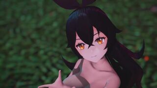 Mmd R18 Amber Genshin Impact Charming and Alluring with Shaved Vagina