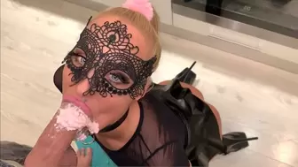 Slim Blonde Saliva Bunny Loves Messy Food Bizarre and Wang Blowing - the Splosh Theraphy