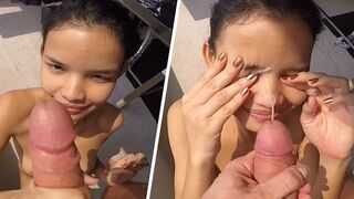 BEST OF LILLY CHINESE MIX OF - Skinny Chinese Girl VS Enormous Penis / four Messy Cumshots + Cumplay! ´