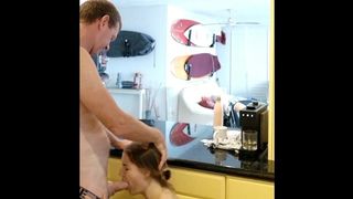 Charming Sex Doggy in Kitchen with Daddy Smacks me Hard - Lily she