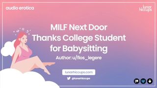ASMR MILF next Door thanks College Student for Babysitting by U/flos_legere [audio Roleplay]