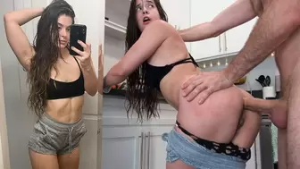 FIRST TIME ANAL Leads To Multiple Anal Orgasms - Abbie Maley Booty Rammed By James Deen
