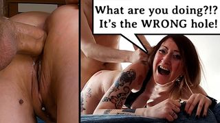 Wrong Hole, Crying Whore Screaming ROUGH ANAL DESTRUCTION "PLEASE NO don't fuck my booty!" IT HURTS?