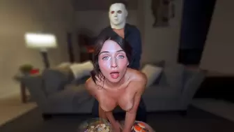 Step Bro is Back from Halloween Party to give Step Sis a Scary Giant Penis