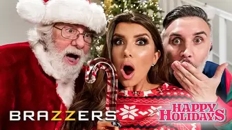 Brazzers - Cute Romi Rain Gets So Wet When Santa Watches Her Riding Her Boy's Penis