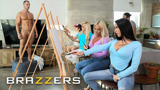 BRAZZERS - Robbin Banx & MJ Young Get On Stage And Share Duncan's Lovely Dick In A Fine 3some