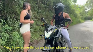 Sweet biker watches how my bf abandoned me in a lonely place and comes to convince me to fuck