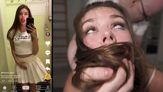 WE FOUND HER ON TIKTOK - College Sweety WRECKED By 2 Monstrous Dicks - Princess Alice