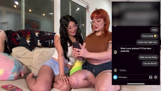 Lezbo besties fuck random lover from IG DMs and he chicks them OUT - Cami Strella x Emma Magnolia