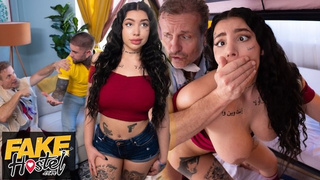 Fake Hostel - kinky Yoga Teacher creampies his gf in the other room
